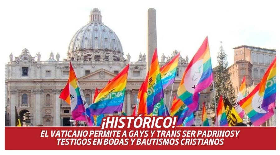 El Vaticano permite a gays y trans ser padrinos, testigos en bodas y bautismos