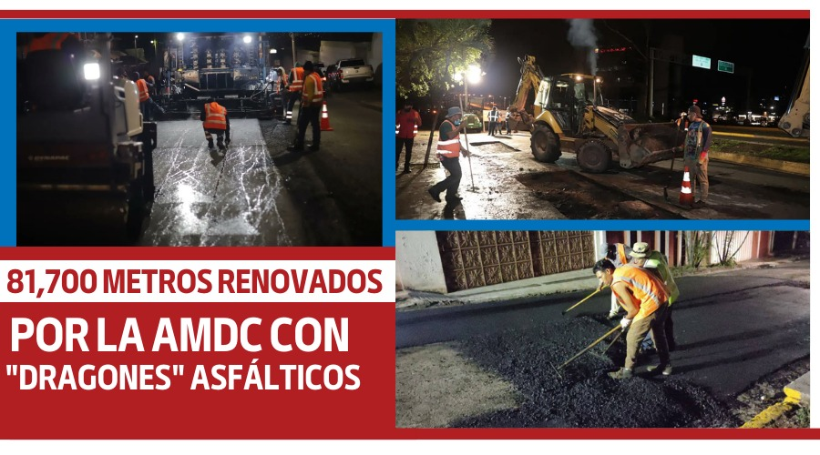 81,700 metros renovados por la AMDC con «Dragones» Asfálticos
