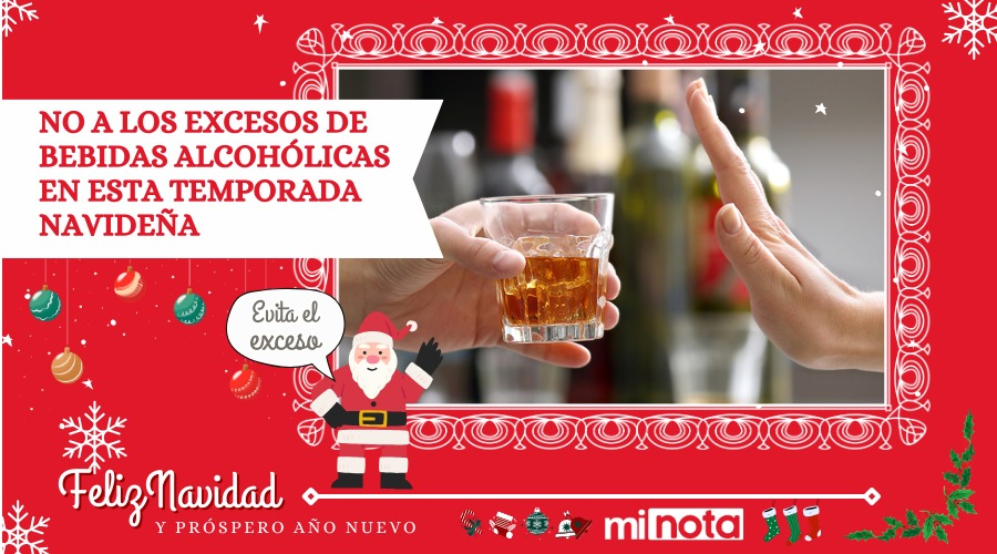 NO a los excesos de bebidas alcohólicas en esta temporada navideña