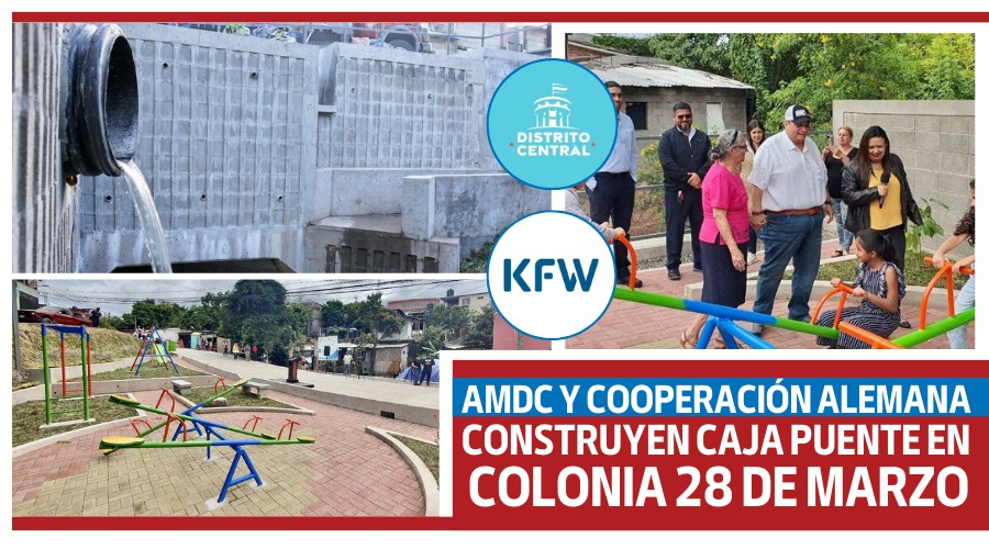 AMDC y Cooperación Alemana construyen caja puente en colonia 28 de Marzo