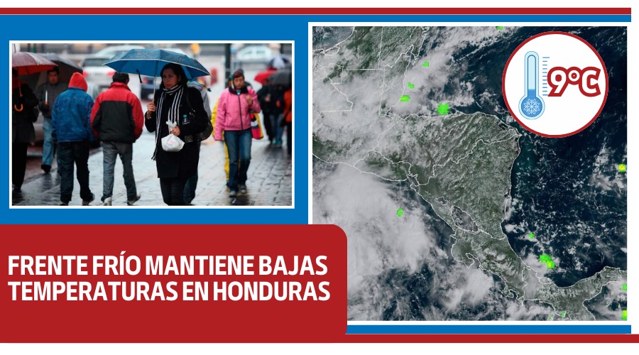 Frente frío mantiene bajas temperaturas en Honduras