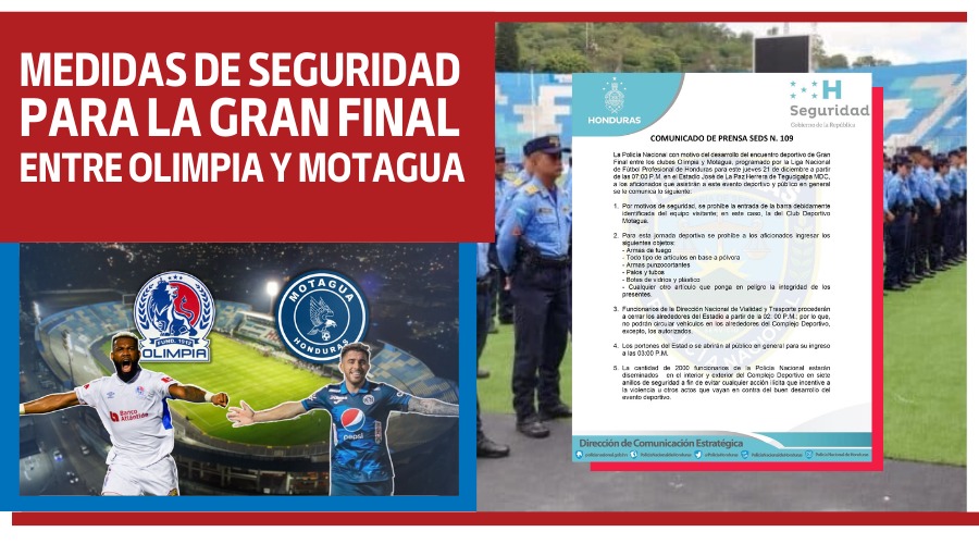 Medidas de seguridad para la gran final entre Olimpia y los Motagua