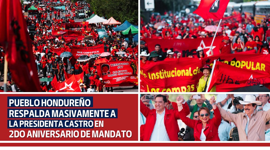 Pueblo hondureño respalda masivamente a la Presidenta Castro en 2do aniversario de mandato