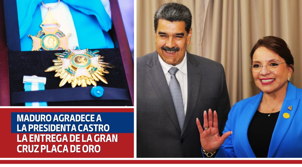 Maduro agradece a la Presidenta Castro la entrega de la Gran Cruz Placa de Oro