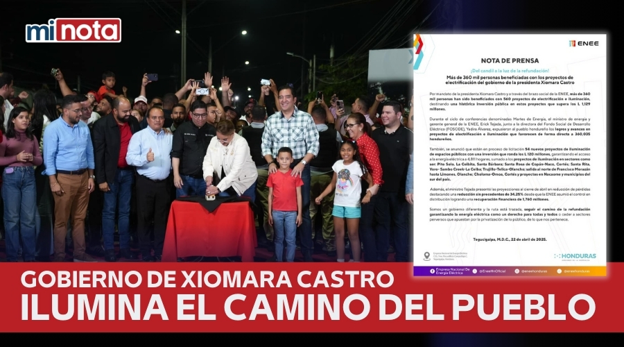 GOBIERNO DE XIOMARA ILUMINA EL CAMINO DEL PUEBLO