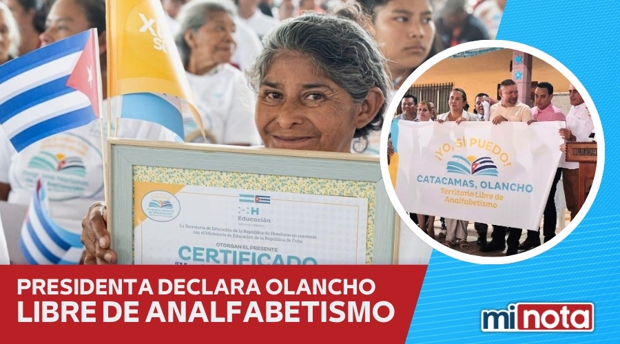 Presidenta Xiomara Castro declara Olancho libre de analfabetismo