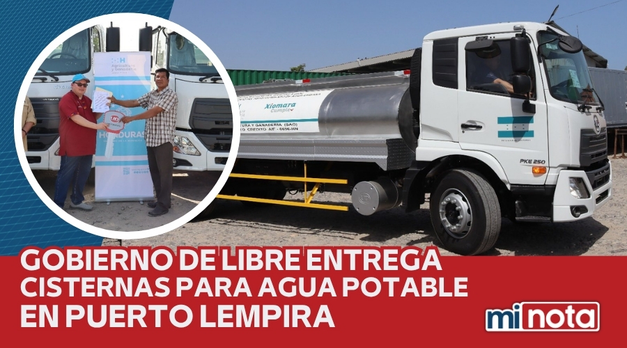 GOBIERNO DE LIBRE ENTREGA CISTERNAS DE AGUA POTABLE EN PUERTO LEMPIRA