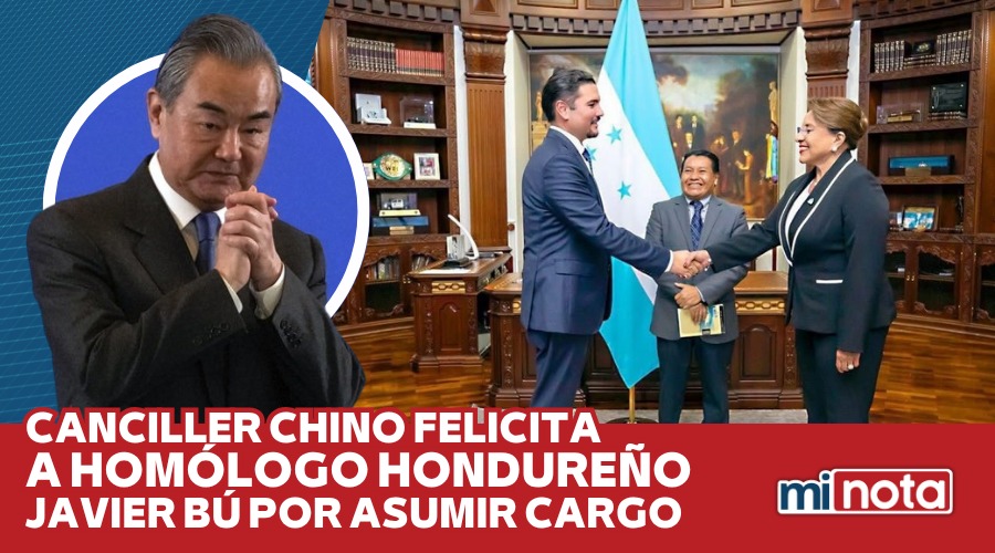 Canciller chino felicita a homólogo hondureño Javier Bú por asumir cargo