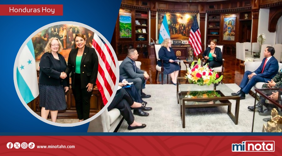 TEMAS DE NARCOTRÁFICO Y MIGRACIÓN ABORDA XIOMARA CASTRO CON ENCARGADA DE NEGOCIOS DE EEUU