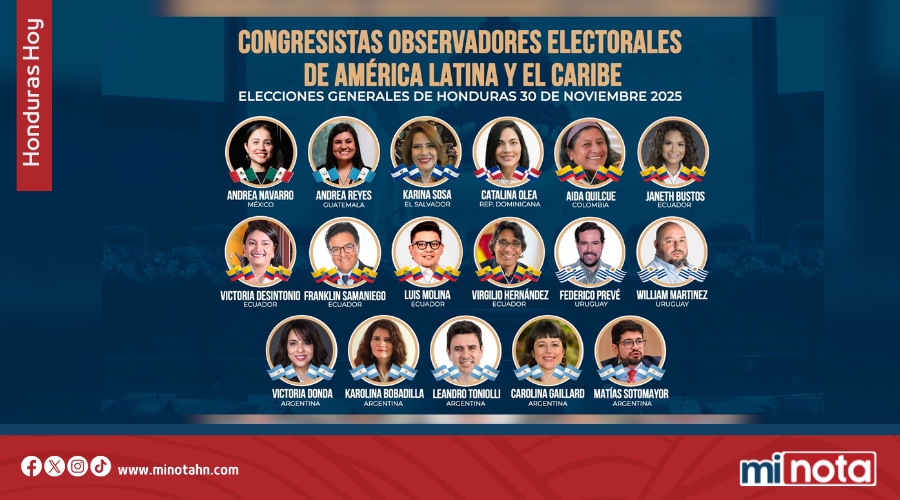 Poder Legislativo de Honduras da la bienvenida a congresistas extranjeros que observarán elecciones