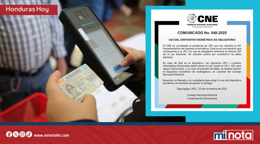 Uso biométrico es ley: CNE advierte a JRV por incumplimiento