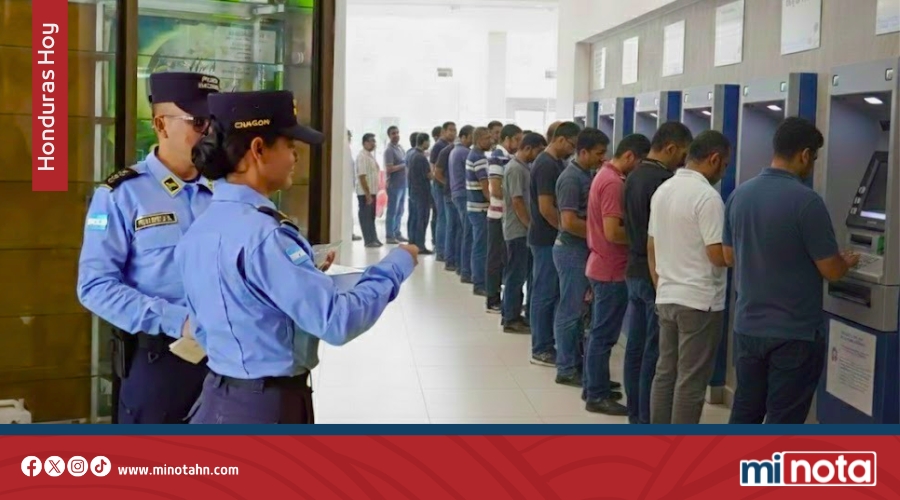 Policía de Honduras garantiza la seguridad de la ciudadanía que recibirá su aguinaldo